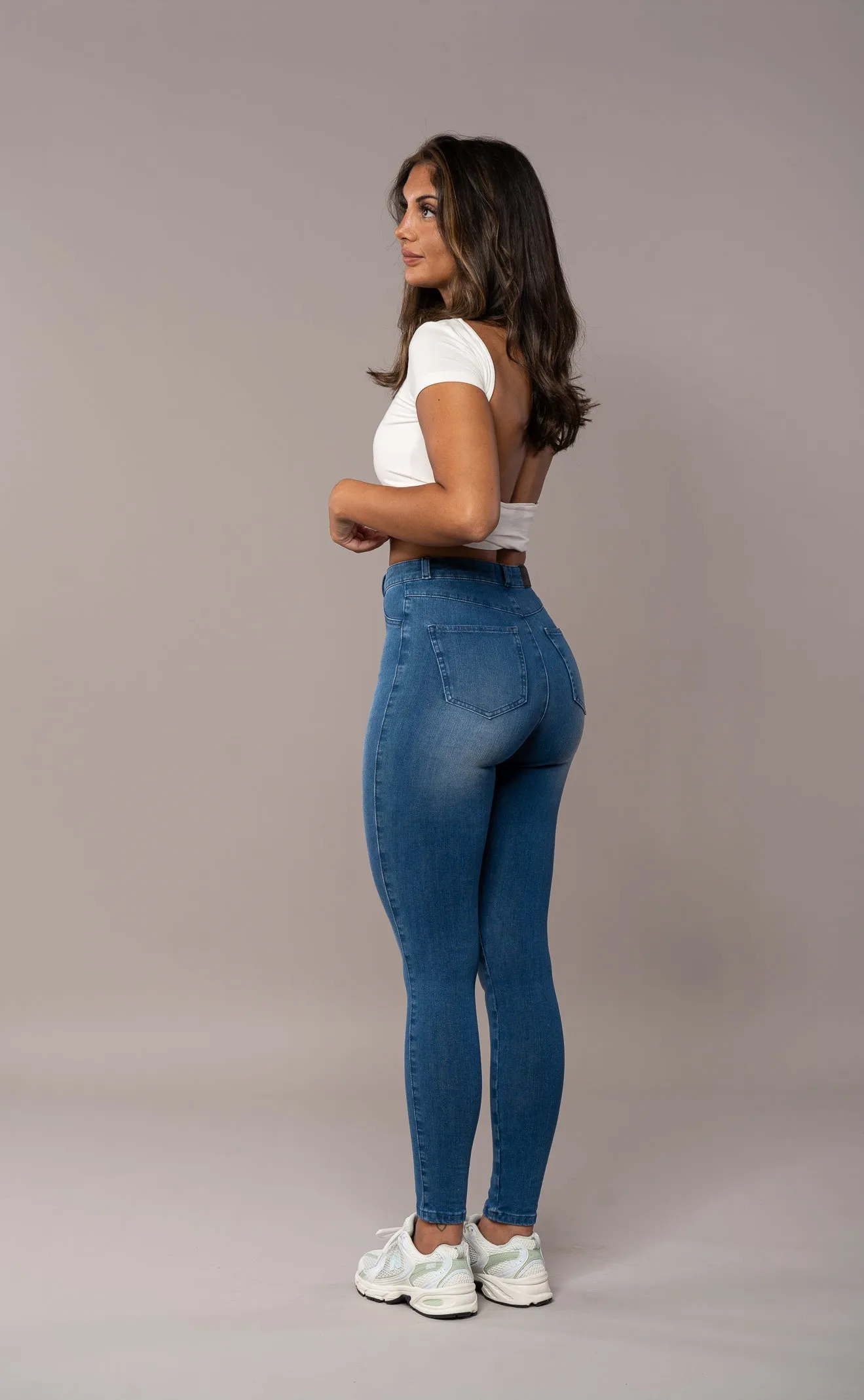 Womens 360 High Waisted Fitjeans - Azure Blue