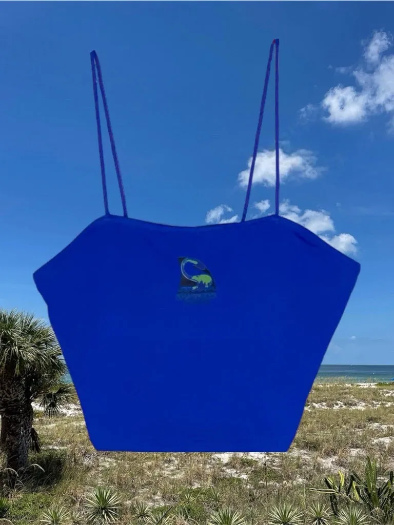 Women’s Blue Sharkey’s Spaghetti Strap Crop Top