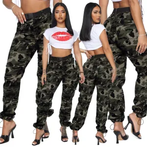 Women's Denim Camouflage Cargo Jeans.