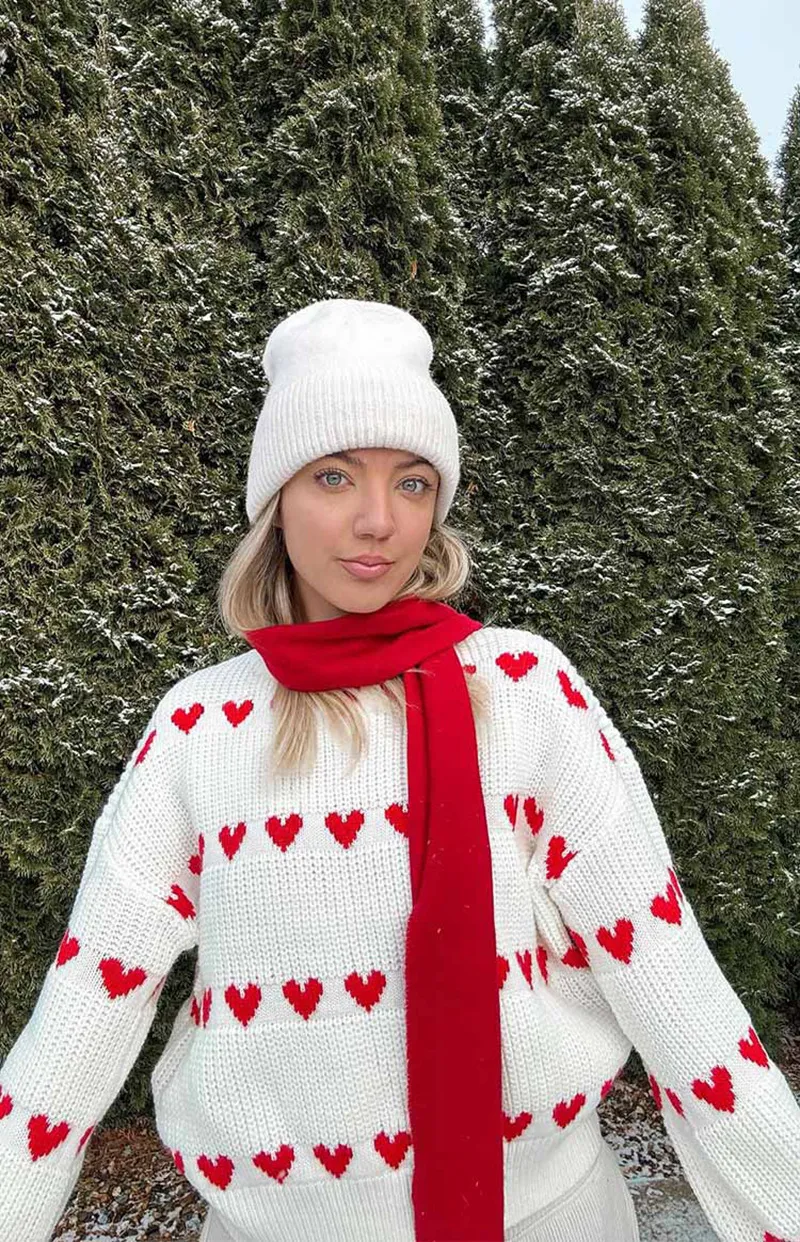 Women's Loose-Fit Knit Love Sweater