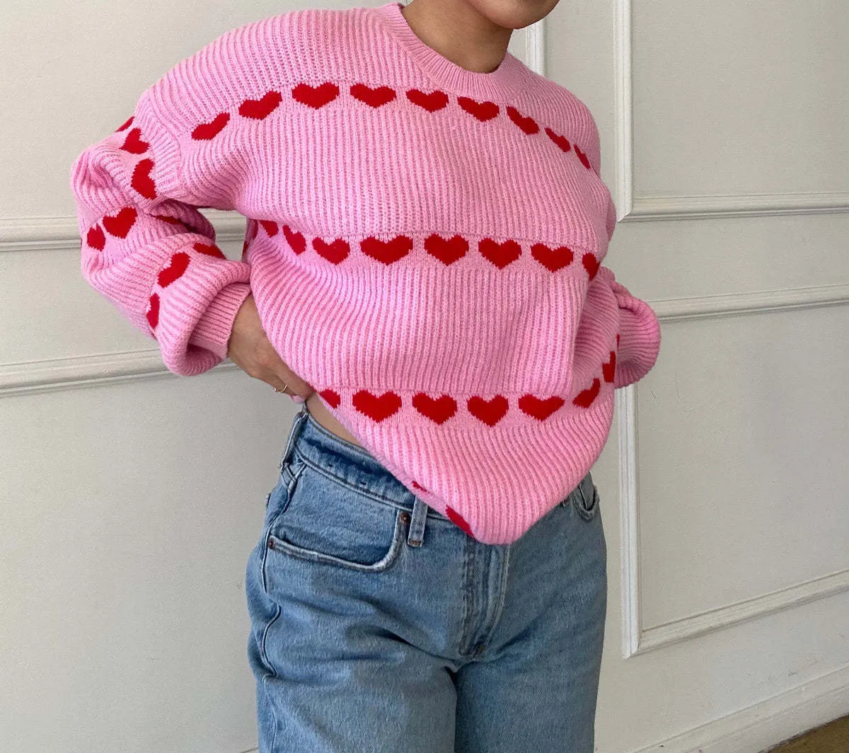 Women's Loose-Fit Knit Love Sweater