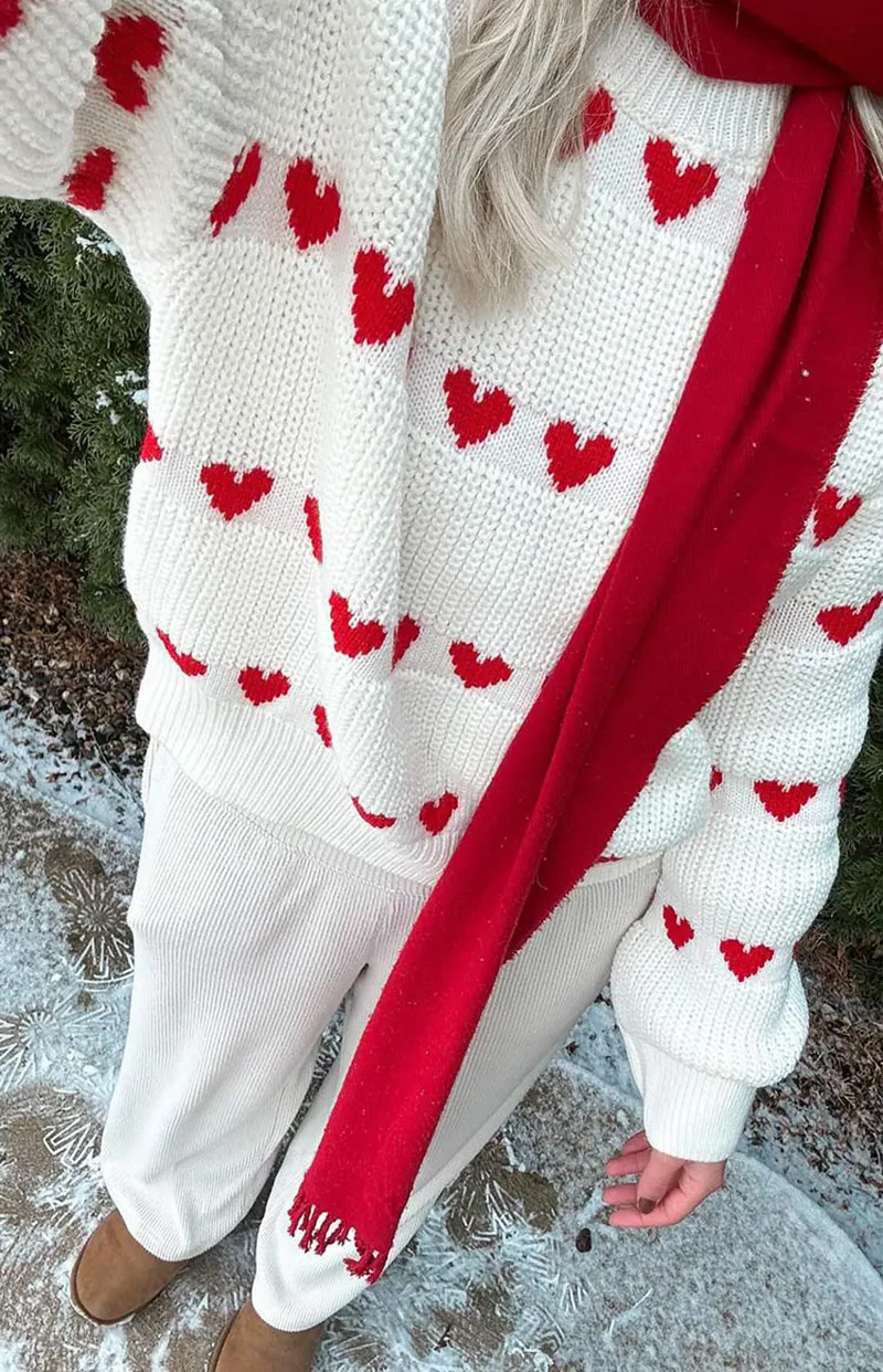 Women's Loose-Fit Knit Love Sweater