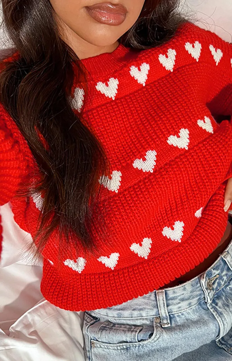 Women's Loose-Fit Knit Love Sweater