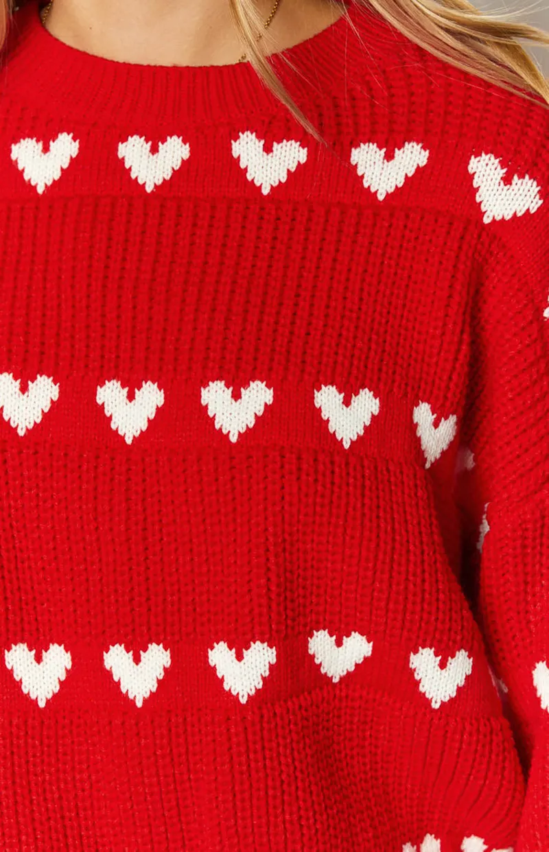 Women's Loose-Fit Knit Love Sweater
