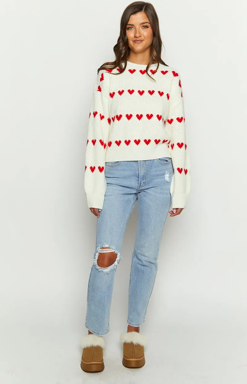 Women's Loose-Fit Knit Love Sweater