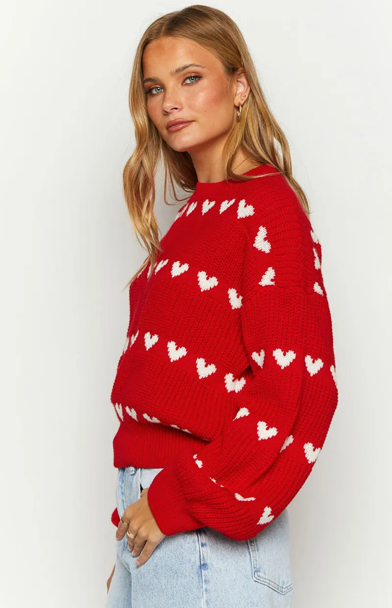 Women's Loose-Fit Knit Love Sweater