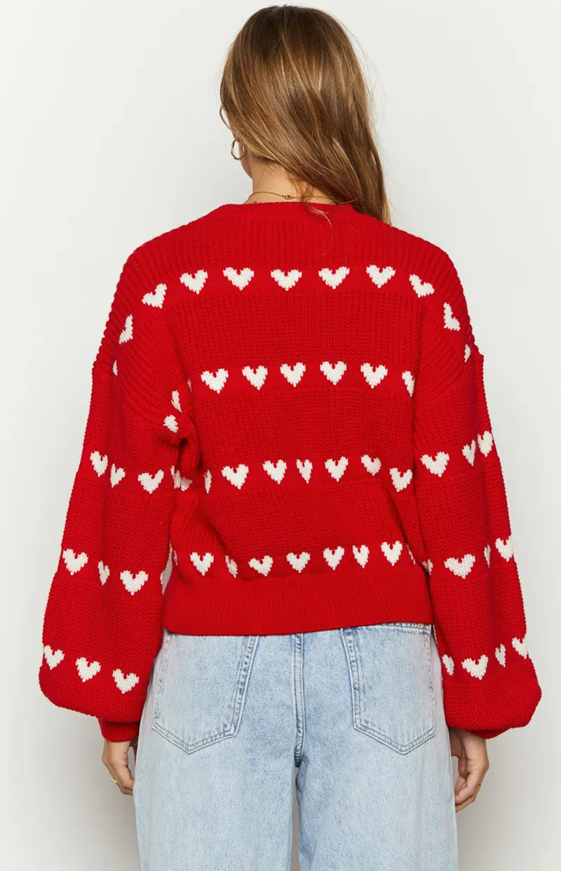 Women's Loose-Fit Knit Love Sweater
