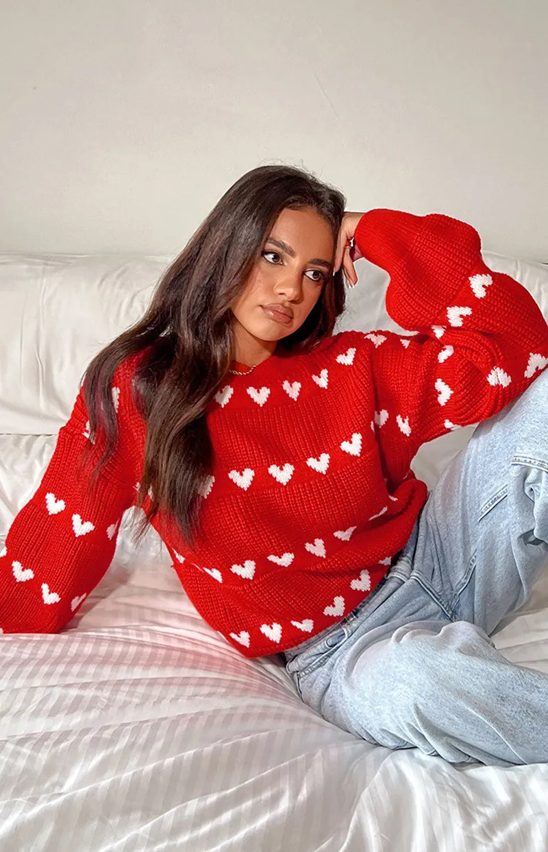 Women's Loose-Fit Knit Love Sweater