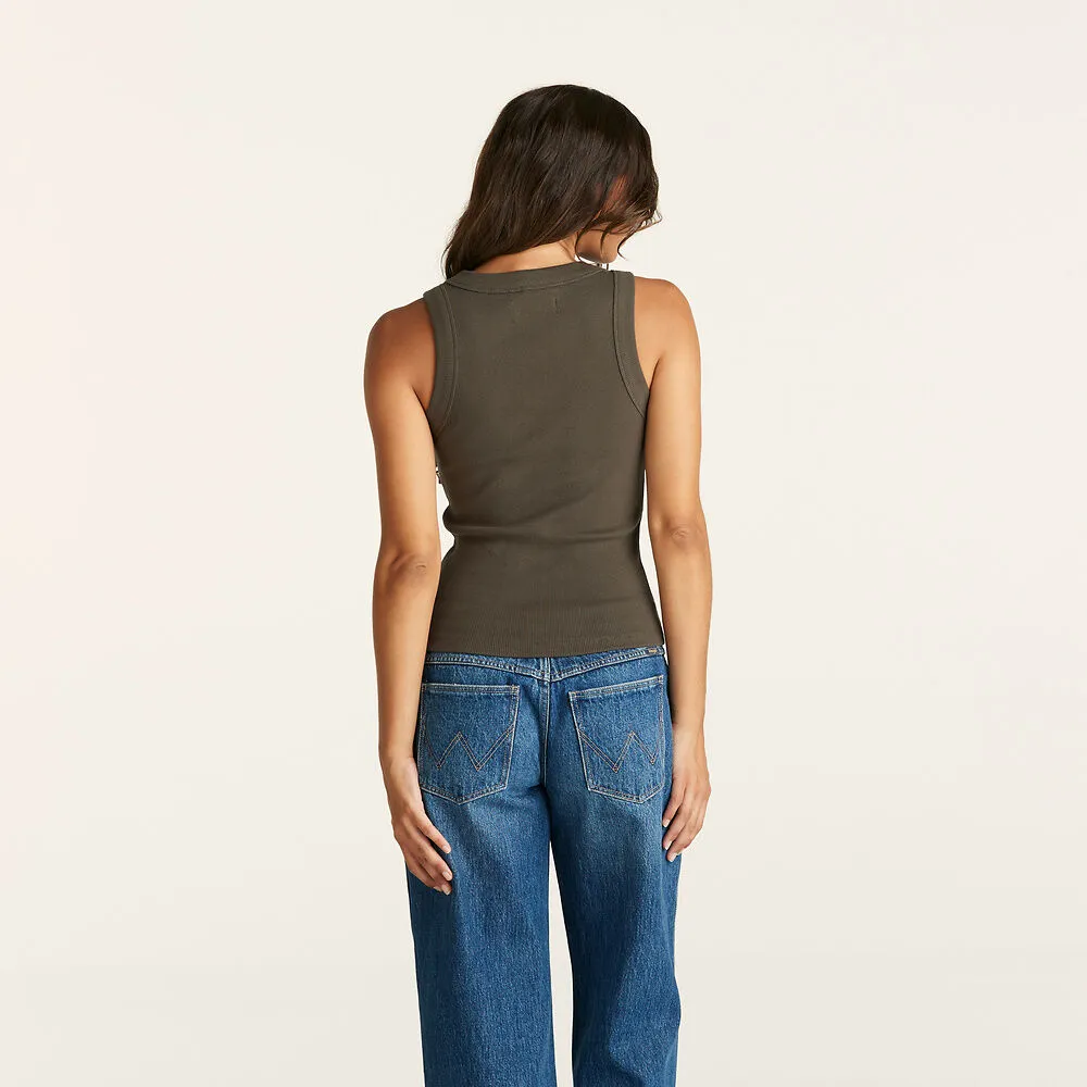 WRANGLER STAPLE RIB TANK SLATE