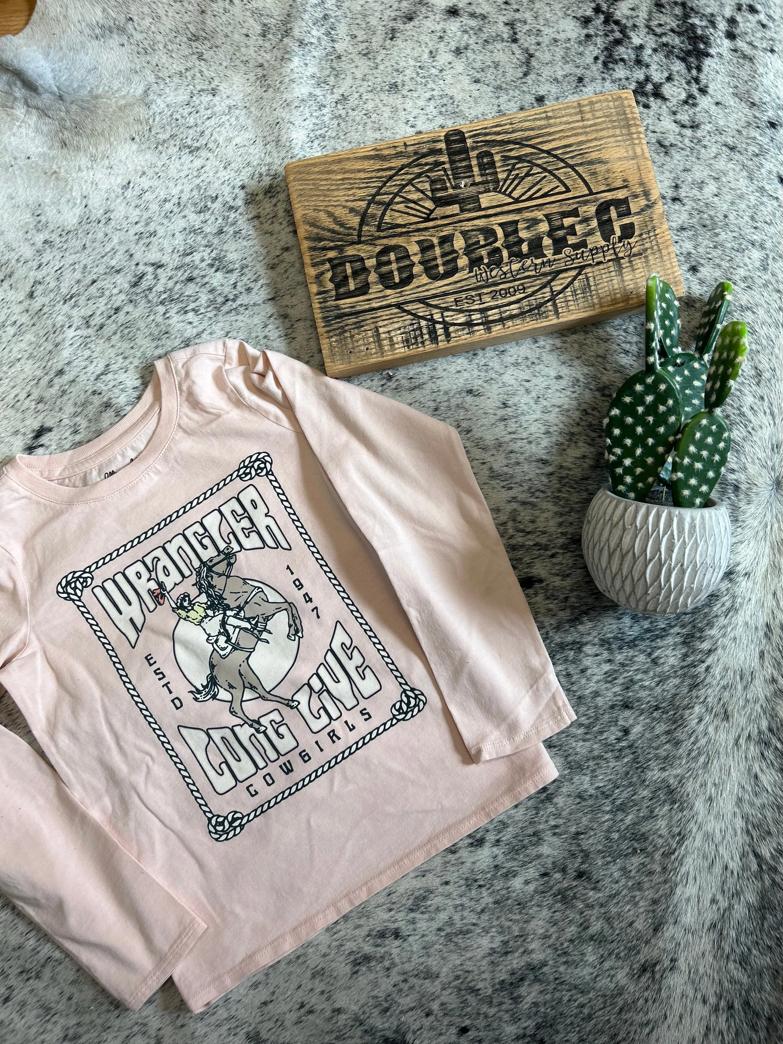 Wranglers girls pink tee