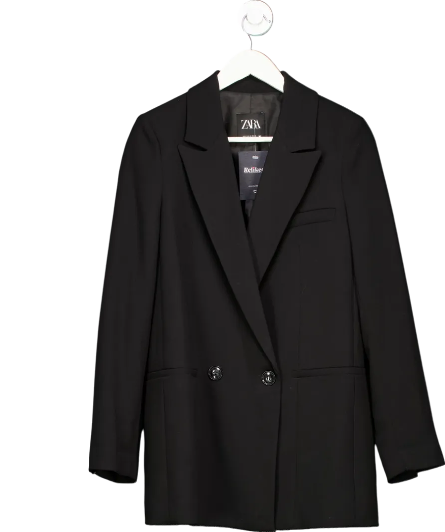ZARA Black Oversized 2 Button Blazer UK S